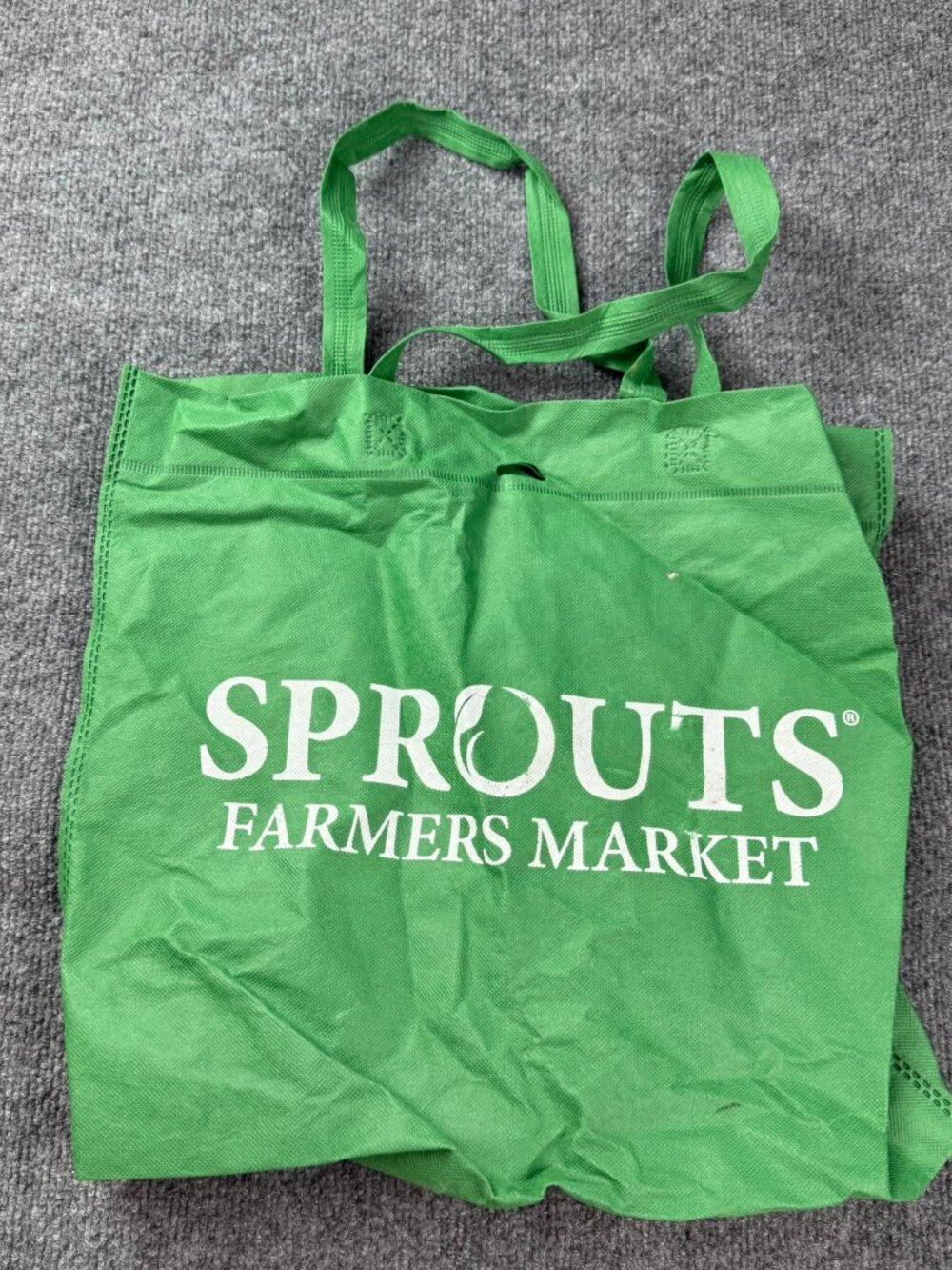 Sprouts Farmers Market Green Reusable Shopping Grocery Tote Bag 15"x15" DAMAGE